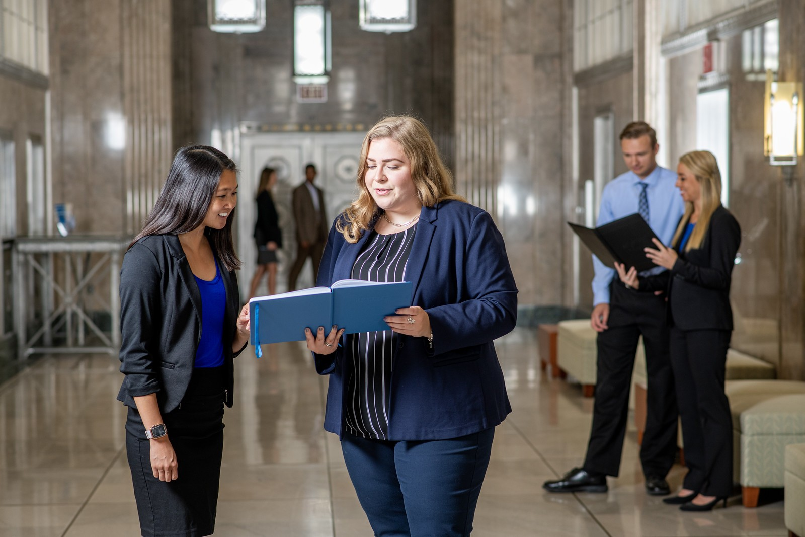 Students Talking in Federal Hall