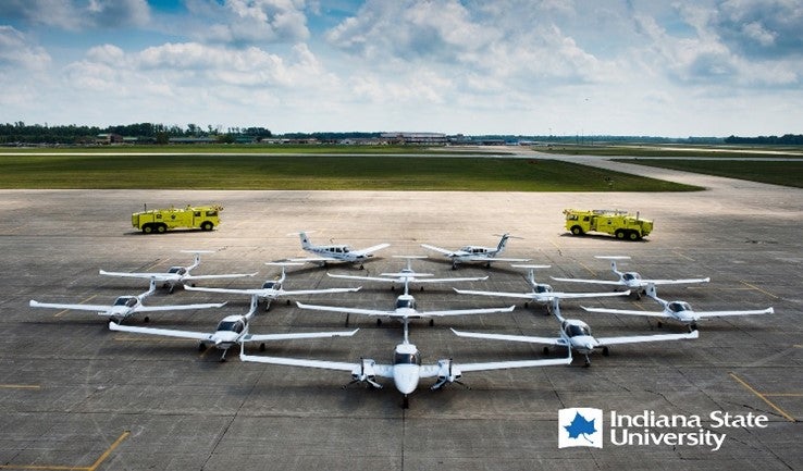 A view of the airplanes used for the flight academy.