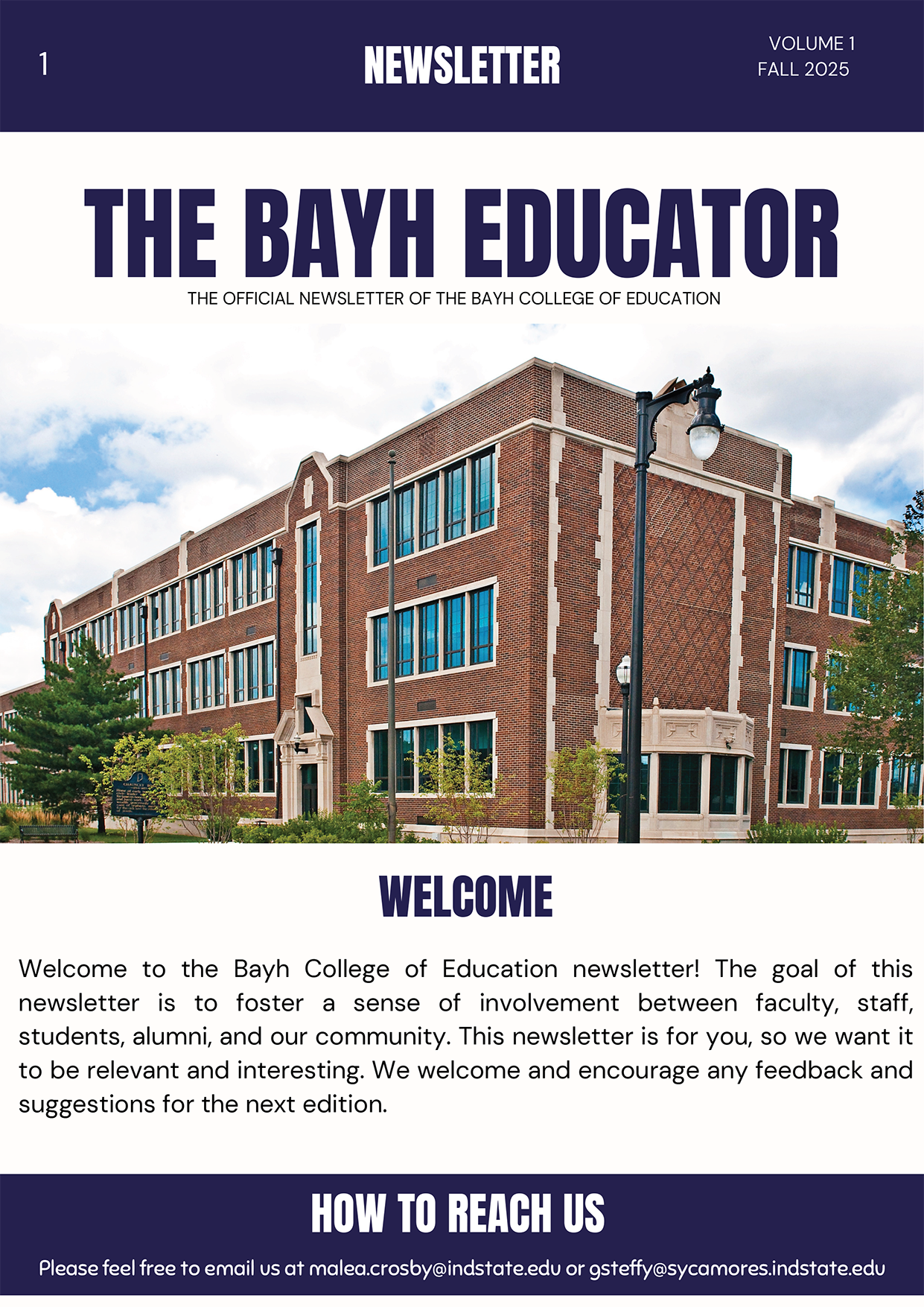 The Bayh College of Education newsletter image for Fall 2025