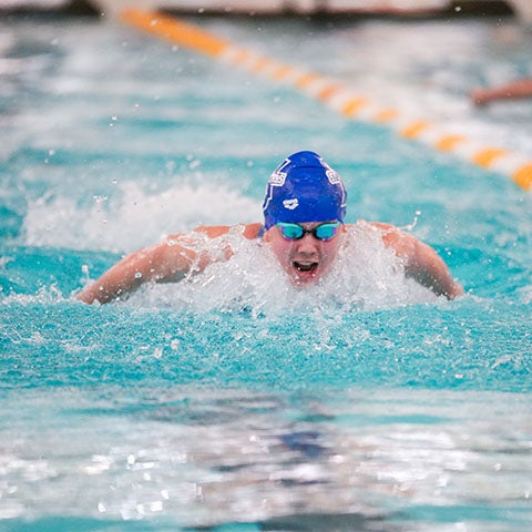Indiana State swimmer swimming
