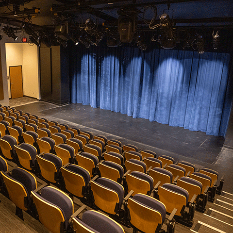 Overlooking an empty Dreiser Theater.