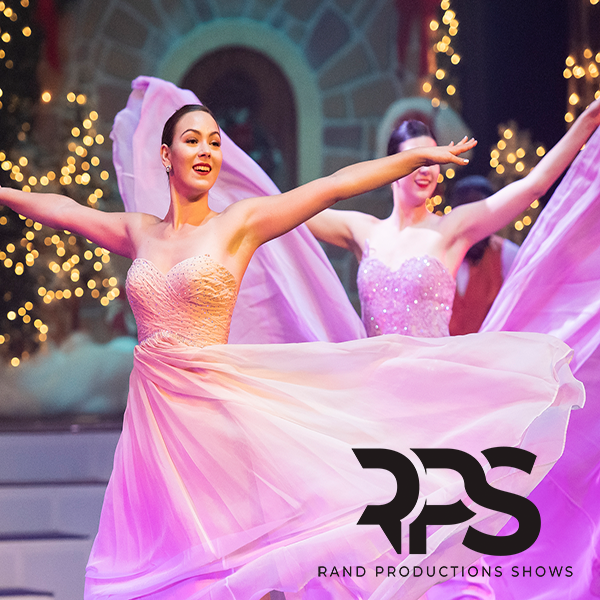 A dynamic shot from the "Christmas in the Air" Performing Arts Series Show, with the Rand Productions Shows Logo on it
