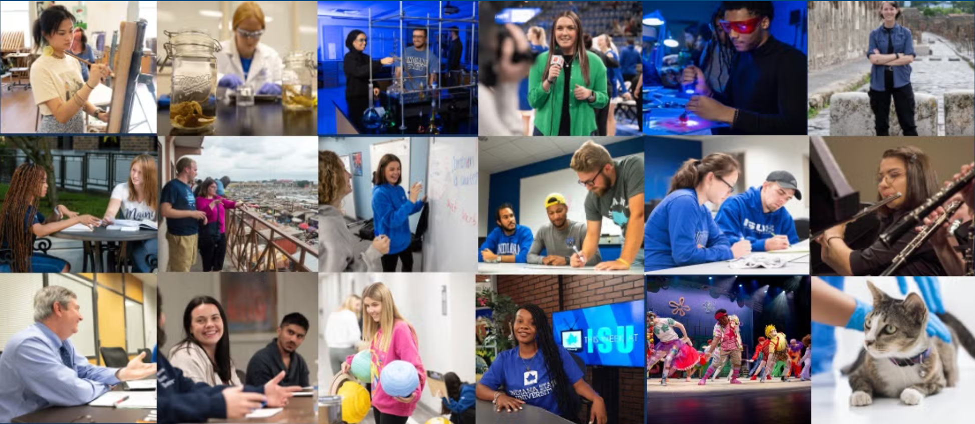 Almost anything is possible for students in Indiana State University's College of Arts & Sciences.  We emphasize interdisciplinary learning and experiential education, providing students with the tools to thrive in various fields. Our wide variety of undergraduate programs form the foundation for successful careers, and our graduate programs integrate academic rigor with practical skills to advance your career.