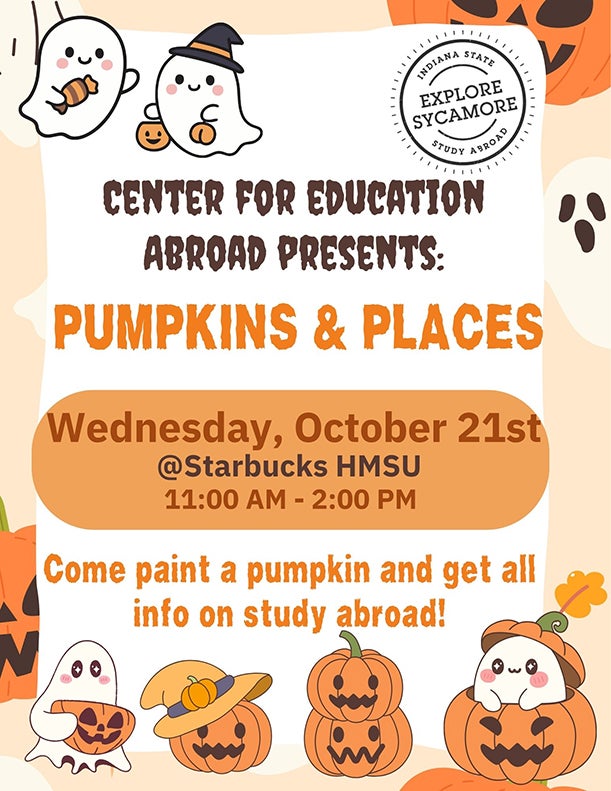 Painting Pumpkins event - Wednesday, October 21, @Starbucks HMSU, 11:00 AM - 2:00 PM