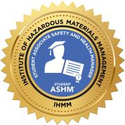The Institute of Hazardous Materials Management's Student Associate Safety & Health Manager (ST/ASHM™) credential logo