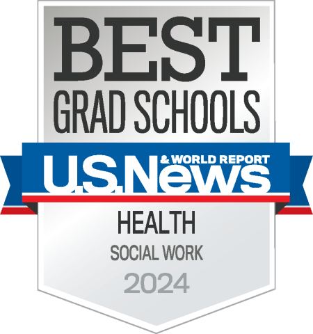 U.S. News & World Report 2024 badge for Best Grad Schools in Health, Social Work.