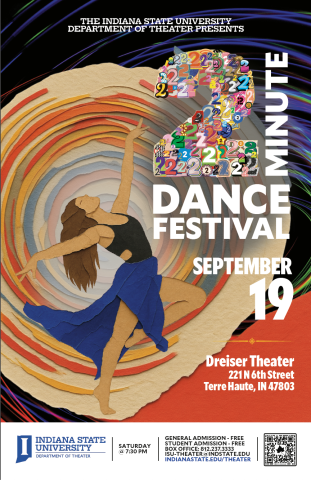 Students performing contemporary dance choreography on stage